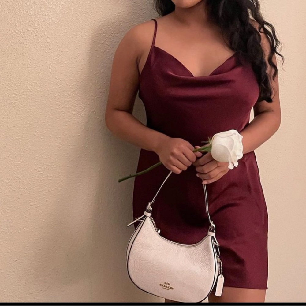 Mini burgundy/wine silk dress
